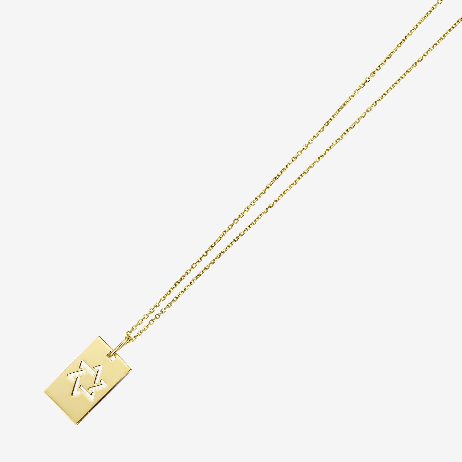Star Of David Unisex Adult 14K Gold Square 18 Inch Pendant Necklace
