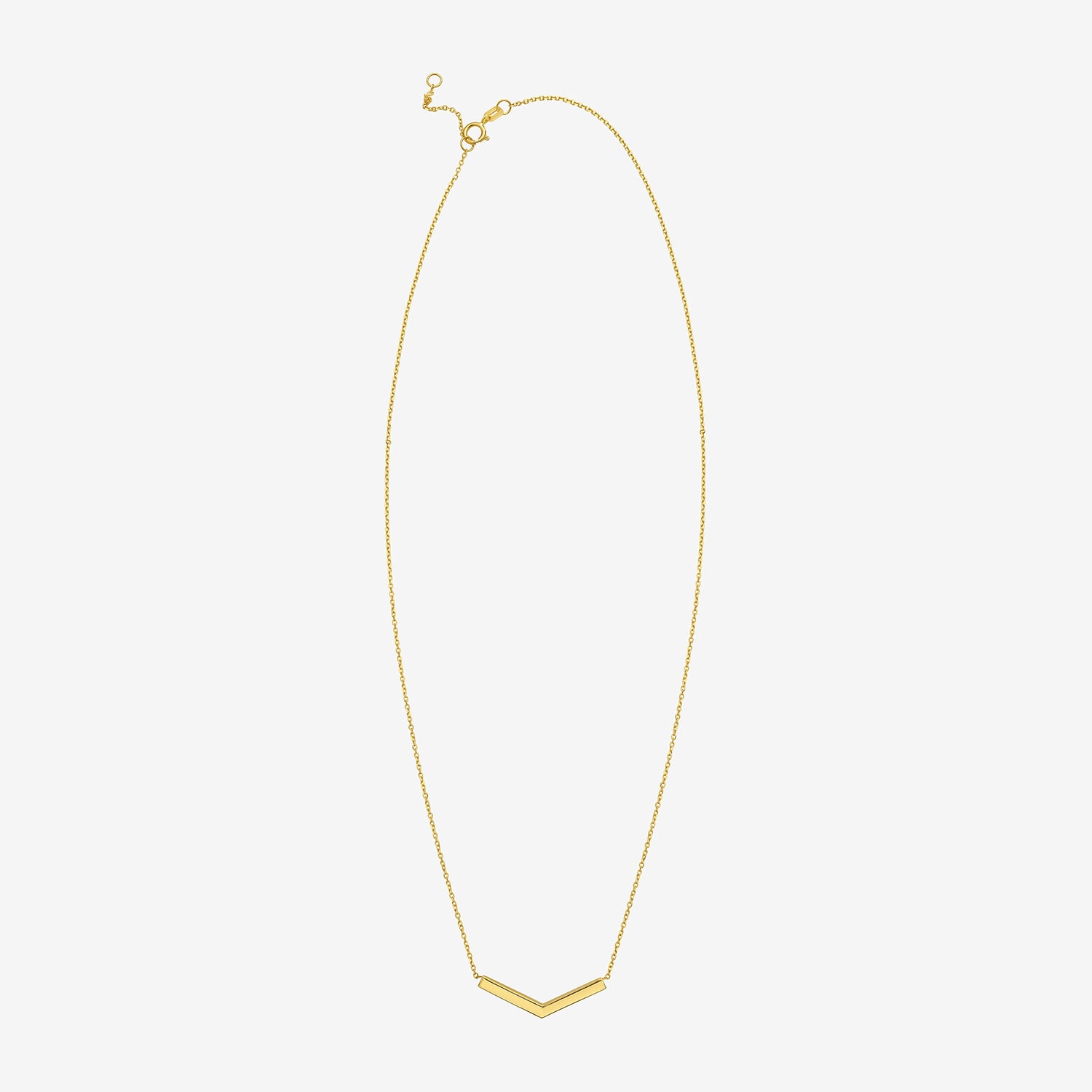 Gold Addiction Unisex Adult 14K Gold 18 Inch Chevron Necklace