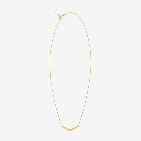 Gold Addiction Unisex Adult 14K Gold 18 Inch Chevron Necklace