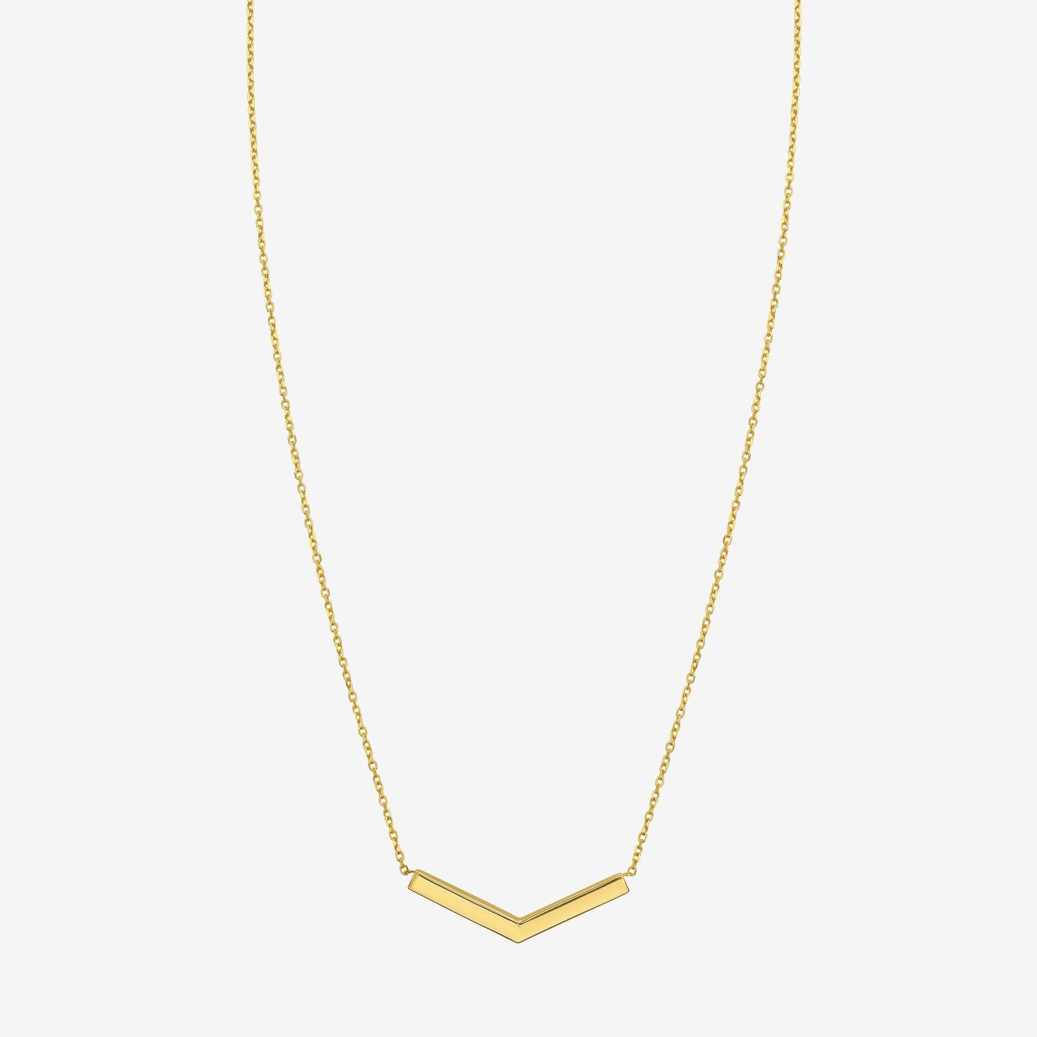 Gold Addiction Unisex Adult 14K Gold 18 Inch Chevron Necklace