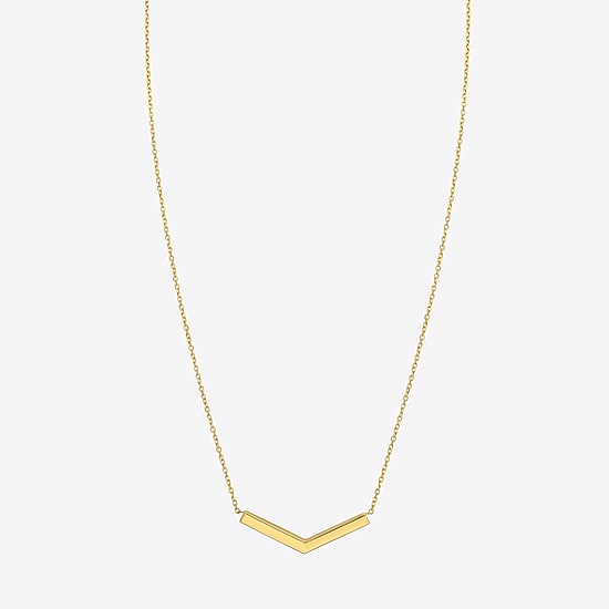 Gold Addiction Unisex Adult 14K Gold 18 Inch Chevron Necklace