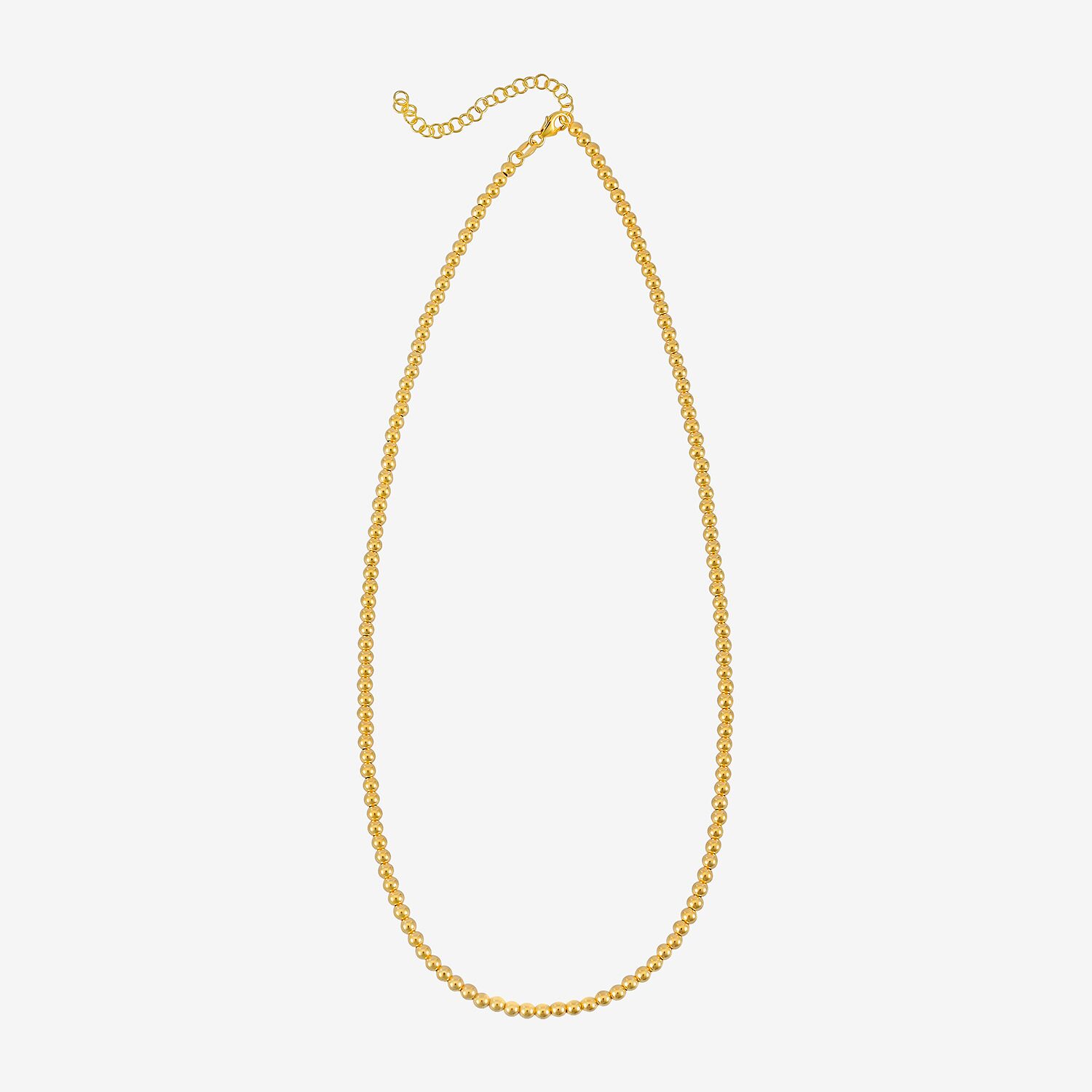 Unisex Adult 14K Gold 18 Inch Bead Chain Necklace