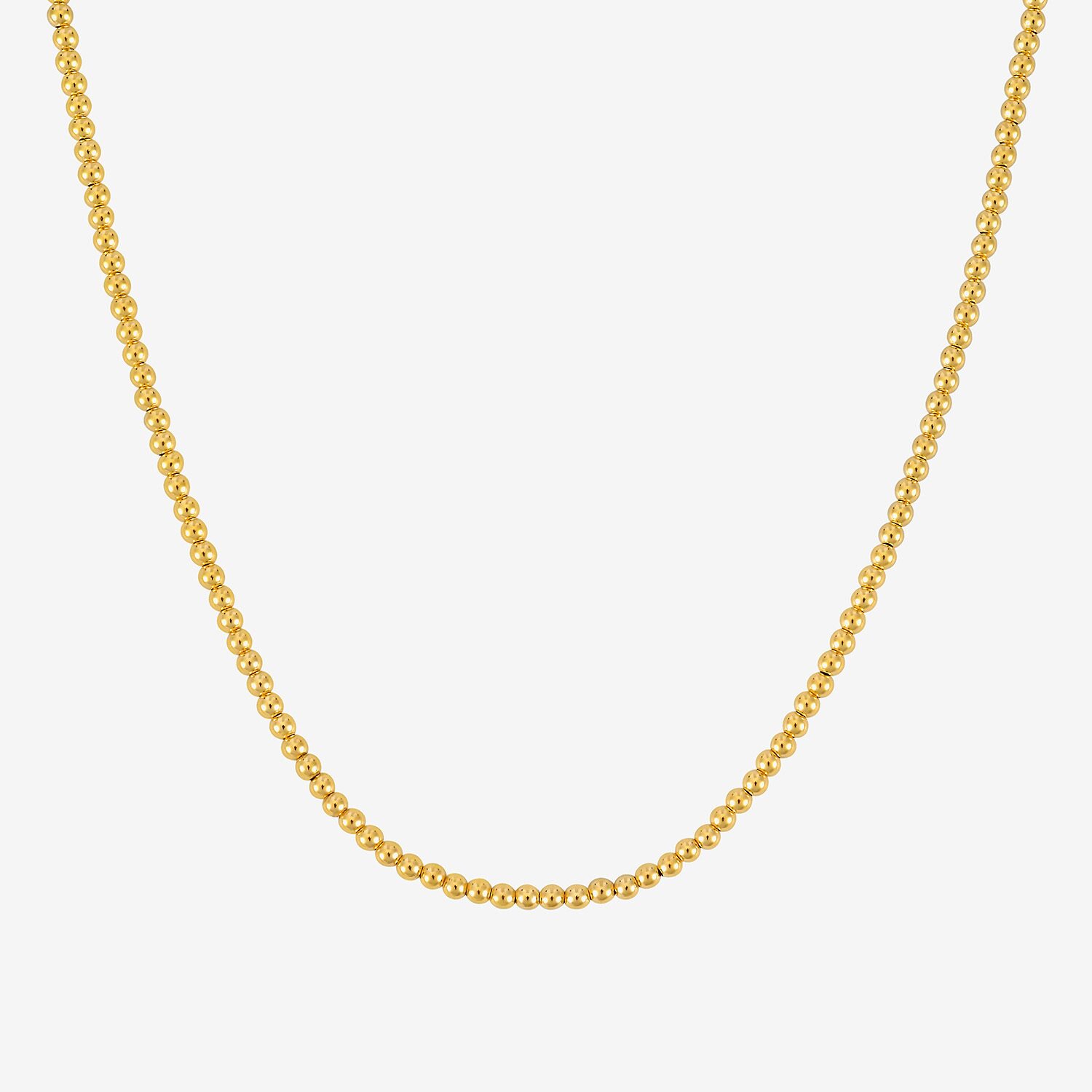 Unisex Adult 14K Gold 18 Inch Bead Chain Necklace