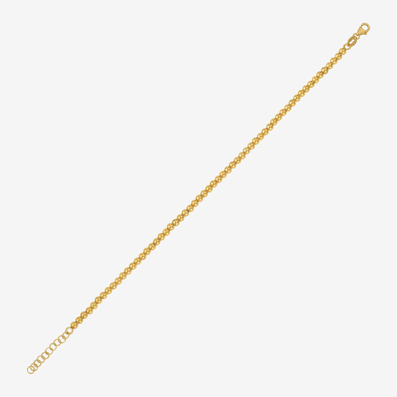 Unisex Adult 14K Gold 18 Inch Bead Chain Necklace