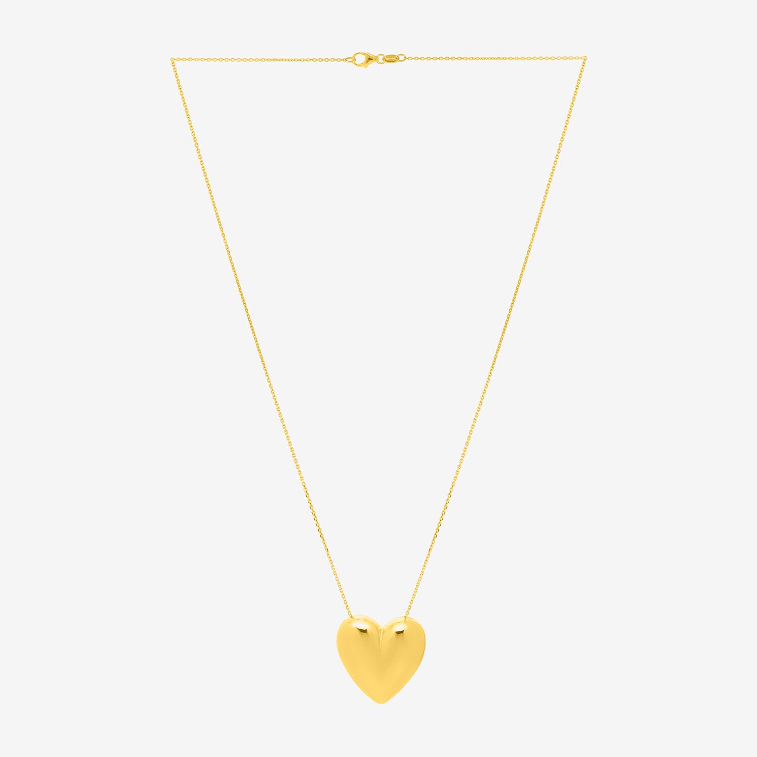 Unisex Adult 14K Gold Heart 18 Inch Pendant Necklace