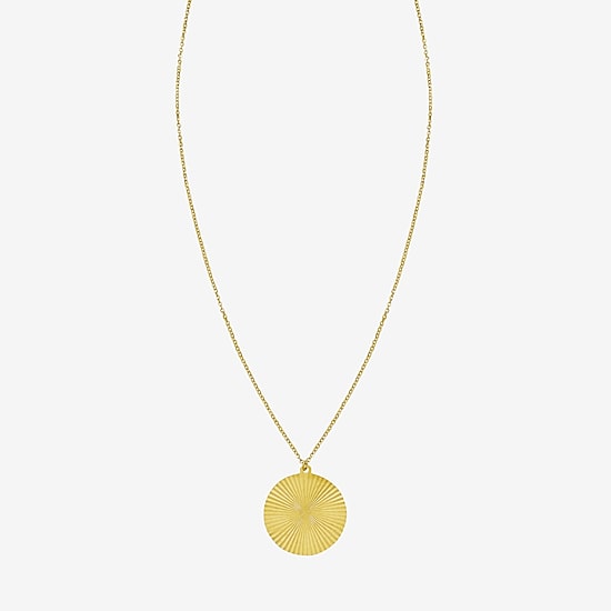 Unisex Adult 14K Gold Round 18 Inch Pendant Necklace