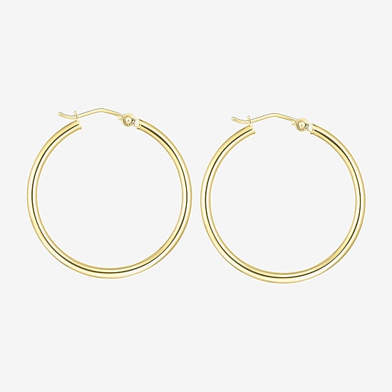 Womens 14K Gold 30mm Hoop Earrings