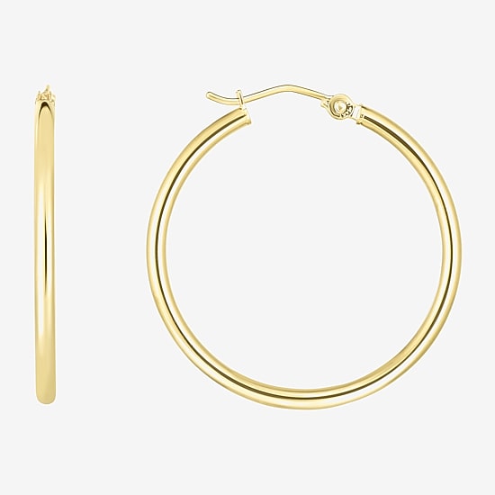 Womens 14K Gold 30mm Hoop Earrings