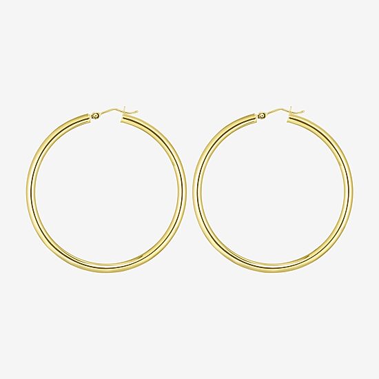 Womens 14K Gold 40mm Hoop Earrings
