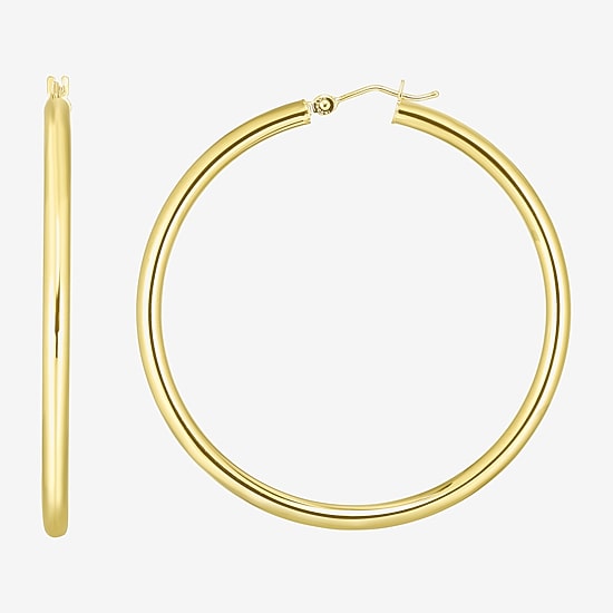 Womens 14K Gold 40mm Hoop Earrings