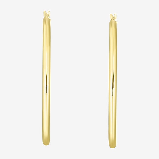 Womens 14K Gold 40mm Hoop Earrings