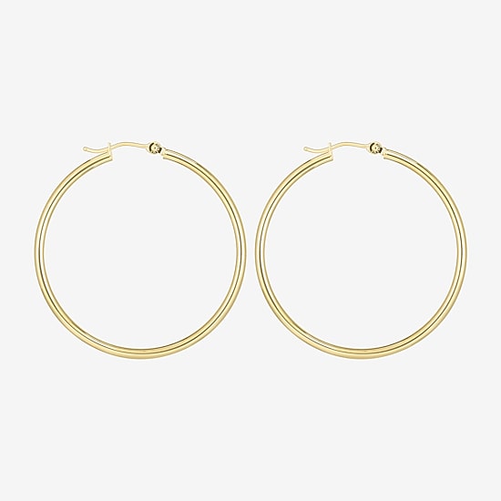Womens 14K Gold 40mm Hoop Earrings