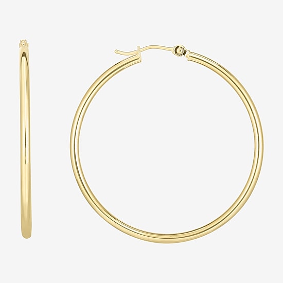 Womens 14K Gold 40mm Hoop Earrings