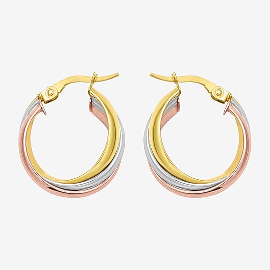 Womens 14K Gold 20mm Hoop Earrings