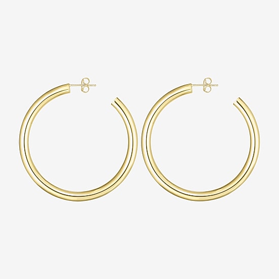 Womens 14K Gold 40mm Hoop Earrings