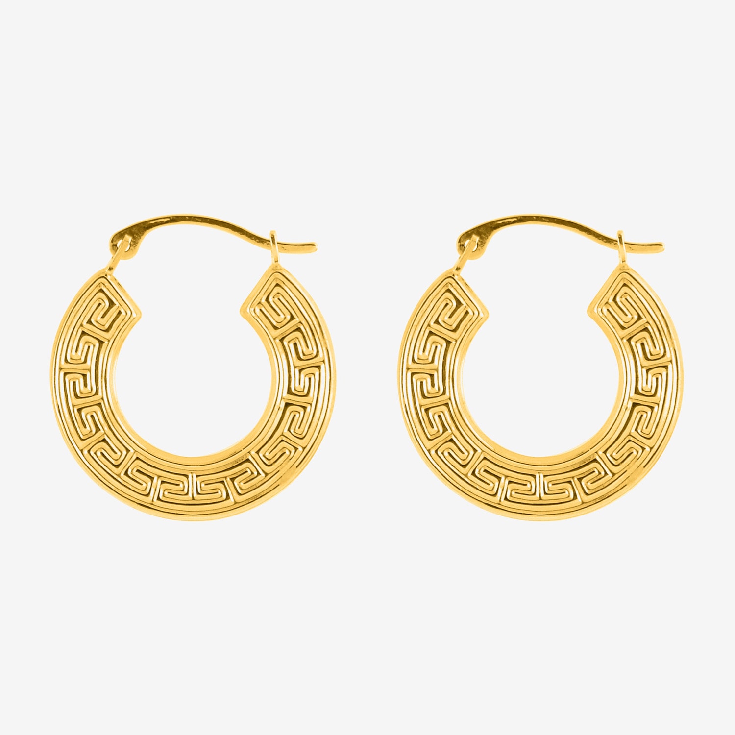 Womens 14K Gold 11mm Hoop Earrings