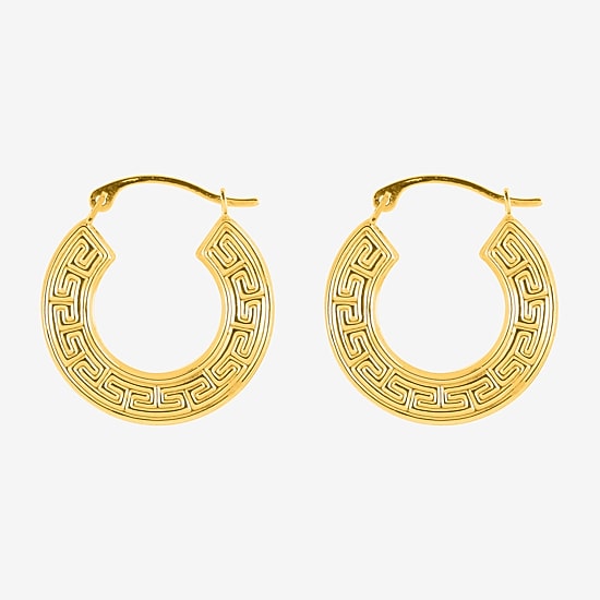 Womens 14K Gold 11mm Hoop Earrings