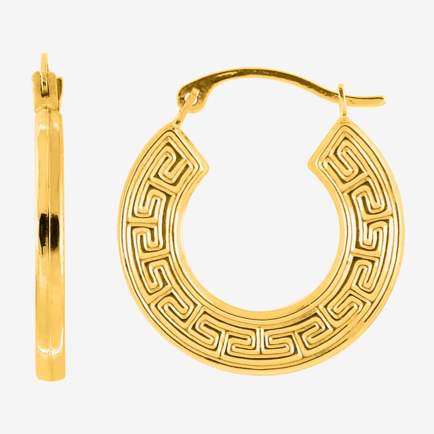 Womens 14K Gold 11mm Hoop Earrings