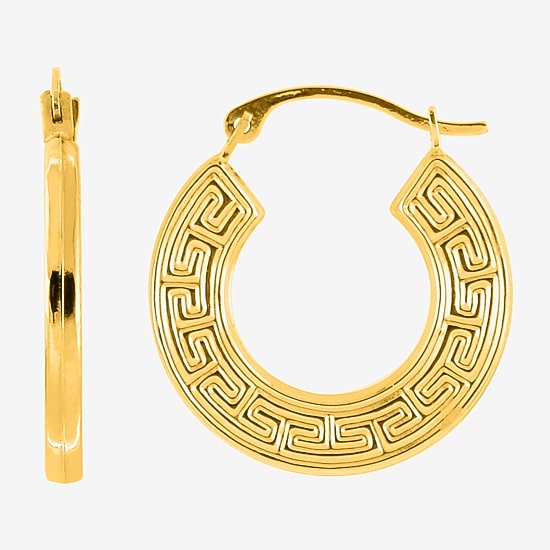 Womens 14K Gold 11mm Hoop Earrings