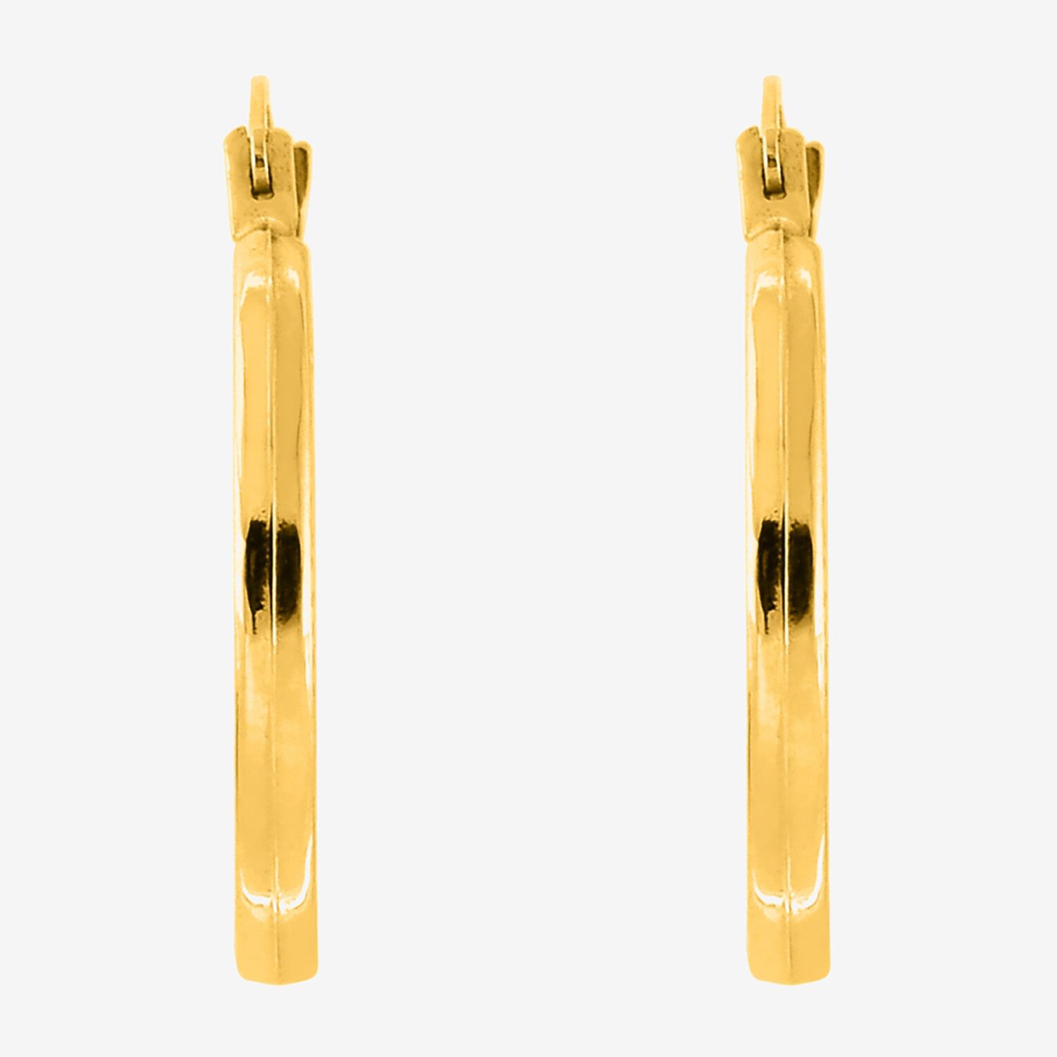 Womens 14K Gold 11mm Hoop Earrings