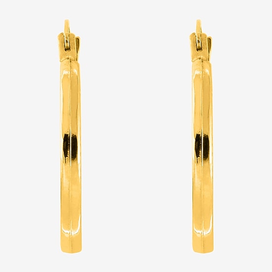 Womens 14K Gold 11mm Hoop Earrings