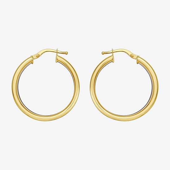 Womens 14K Gold 27mm Hoop Earrings