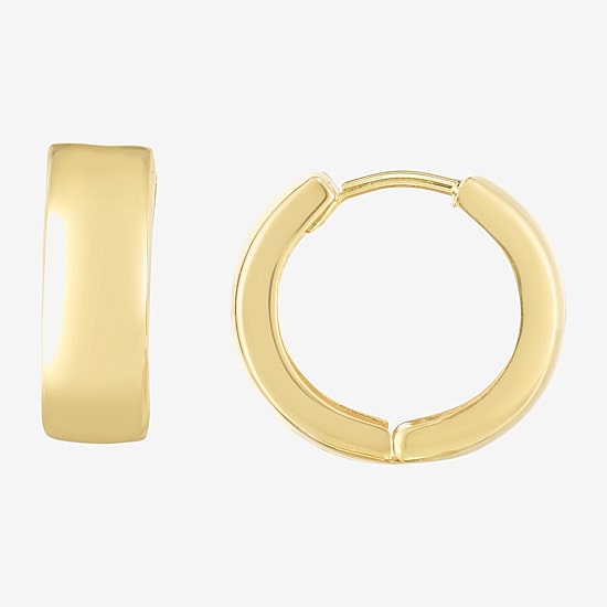 Womens 14K Gold 14.5mm Hoop Earrings