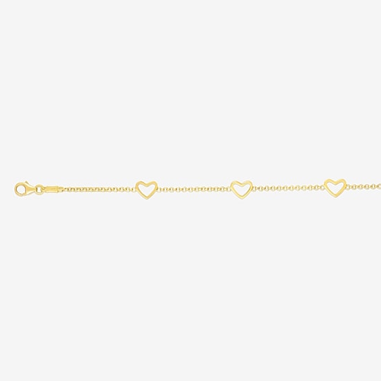 Girls 14K Gold 6 Inch Cable Chain Bracelet