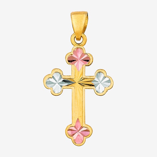 Religious Jewelry Cross Unisex Adult 14K Gold Cross Pendant