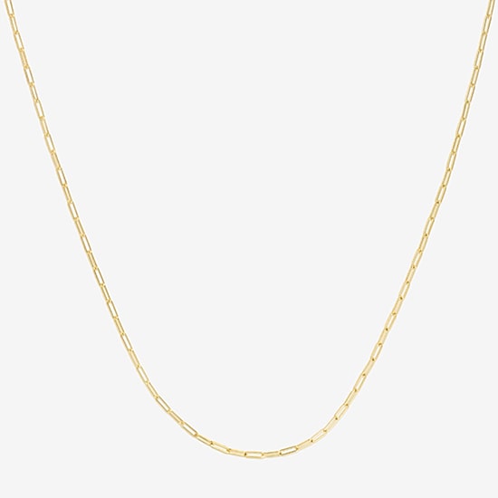 Womens 14K Gold 10 Inch Paperclip Ankle Bracelet