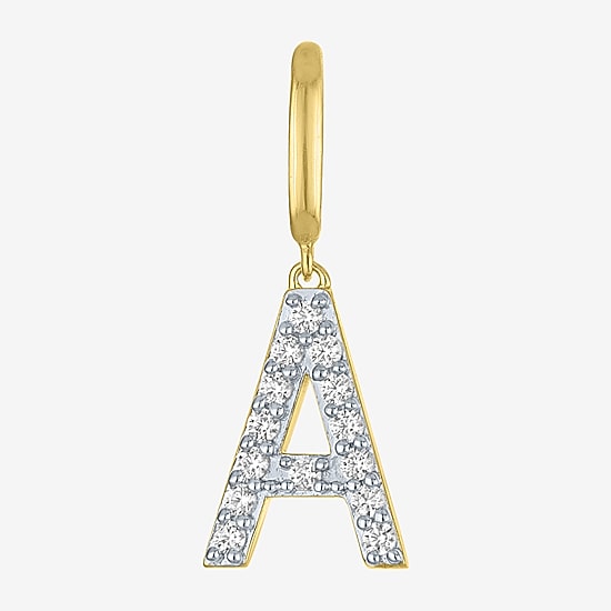 Charmed by Diamond Addiction 1/10 CT. T.W. Initials (G-H / Si2-I1) White Diamond 14K Gold Over Silver Charm
