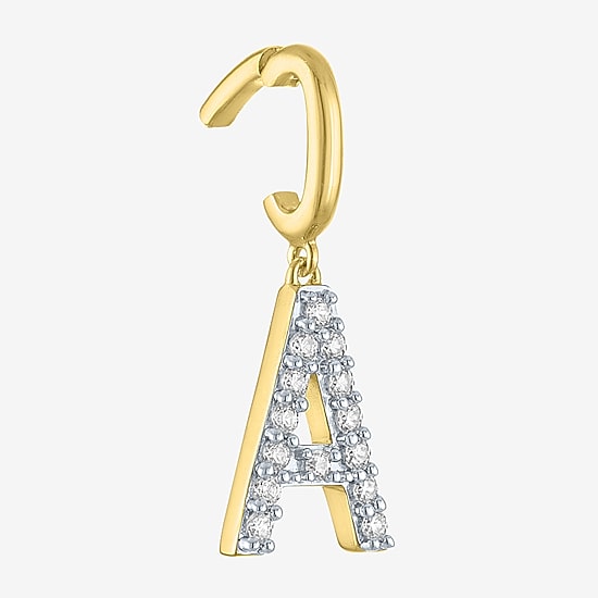 Charmed by Diamond Addiction 1/10 CT. T.W. Initials (G-H / Si2-I1) White Diamond 14K Gold Over Silver Charm