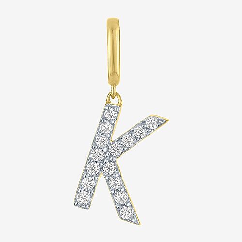 Charmed by Diamond Addiction 1/10 CT. T.W. Initials (G-H / Si2-I1) White Diamond 14K Gold Over Silver Charm, One Size, Yellow