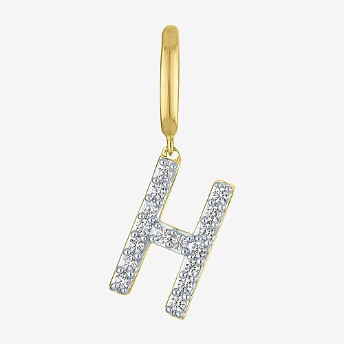 Charmed by Diamond Addiction 1/10 CT. T.W. Initials (G-H / Si2-I1) White Diamond 14K Gold Over Silver Charm, One Size, Yellow