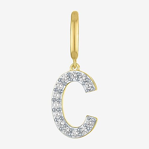 Charmed by Diamond Addiction 1/10 CT. T.W. Initials (G-H / Si2-I1) White Diamond 14K Gold Over Silver Charm, One Size, Yellow