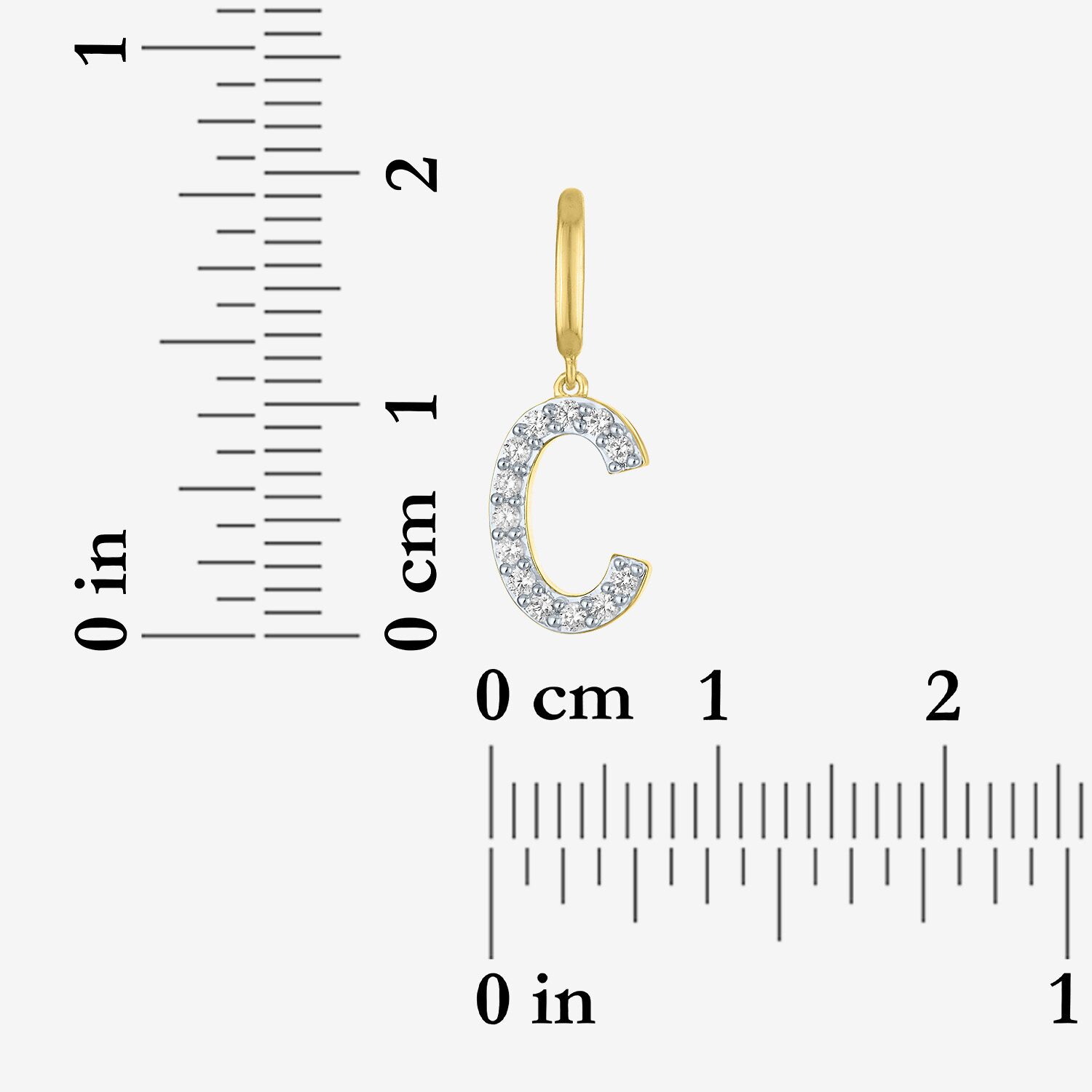 Charmed by Diamond Addiction 1/10 CT. T.W. Initials (G-H / Si2-I1) White 14K Gold Over Silver Charm