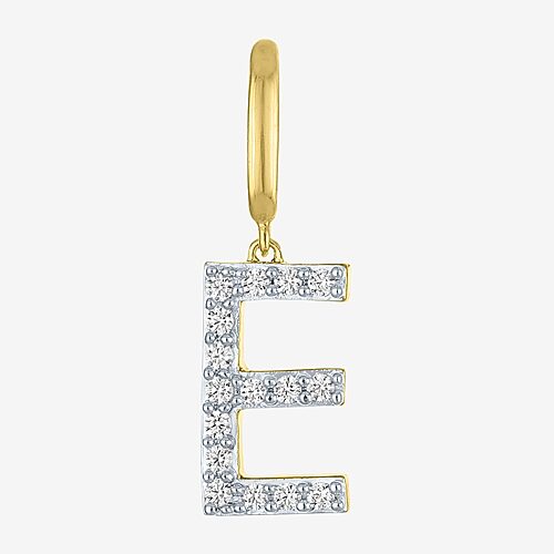 Charmed by Diamond Addiction 1/10 CT. T.W. Initials (G-H / Si2-I1) White Diamond 14K Gold Over Silver Charm, One Size, Yellow