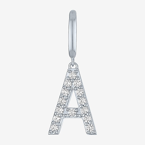 Charmed by Diamond Addiction Initials (G-H / Si2-I1) Womens 1/10 CT. T.W. Lab Grown White Diamond Sterling Silver Pendant