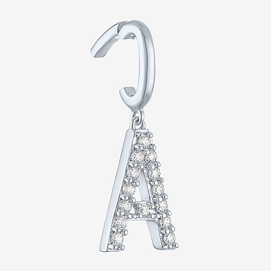 Charmed by Diamond Addiction Initials (G-H / Si2-I1) Womens 1/10 CT. T.W. Lab Grown White Diamond Sterling Silver Pendant