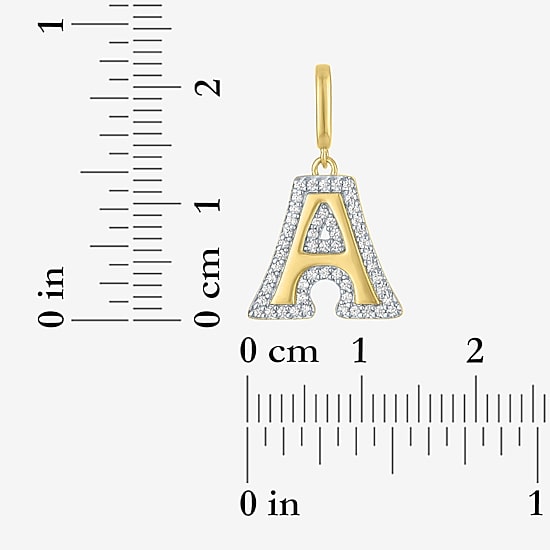 Charmed by Diamond Addiction Initial (G-H / Si2-I1) Womens 1/7 CT. T.W. Lab Grown White Diamond 14K Gold Over Silver Pendant