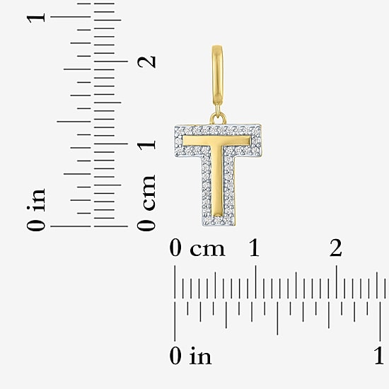 Charmed by Diamond Addiction Initial (G-H / Si2-I1) Womens 1/7 CT. T.W. Lab Grown White Diamond 14K Gold Over Silver Pendant