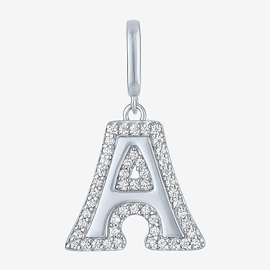 Charmed by Diamond Addiction Initial (G-H / Si2-I1) Womens 1/7 CT. T.W. Lab Grown White Diamond Sterling Silver Pendant