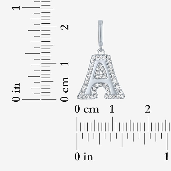 Charmed by Diamond Addiction Initial (G-H / Si2-I1) Womens 1/7 CT. T.W. Lab Grown White Diamond Sterling Silver Pendant