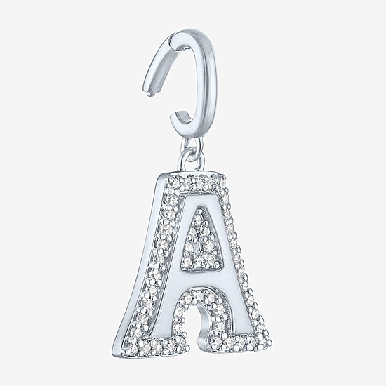 Charmed by Diamond Addiction Initial (G-H / Si2-I1) Womens 1/7 CT. T.W. Lab Grown White Diamond Sterling Silver Pendant