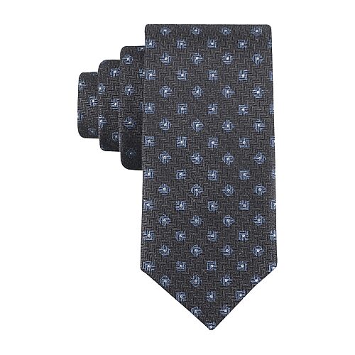 Haggar Brookfield Silk Blend Geometric Tie In Black