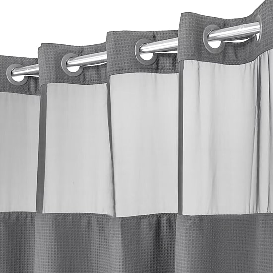 Awesome Home™ No Hook Waffle Snap-In Liner Shower Curtain