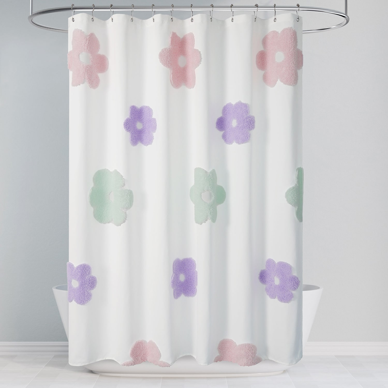 Awesome Home™ Tufted Flower Shower Curtain