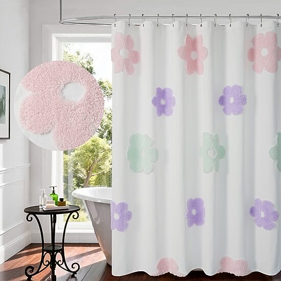 Awesome Home™ Tufted Flower Shower Curtain