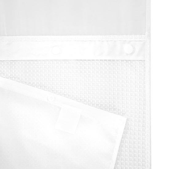 Awesome Home™ No Hook Waffle Snap-In Liner Shower Curtain
