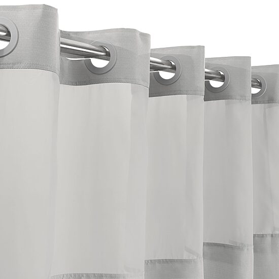 Awesome Home™ No Hook Slub Linen Texture Peva Snap-In Liner Shower Curtain